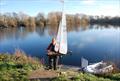 2022 GAMES winner Roger Stollery retrieving his Marblehead, UP - Marblehead Brass Monkey and GAMES 13 event at Abbey Meads, Chertsey © Slieve Mcgalliard