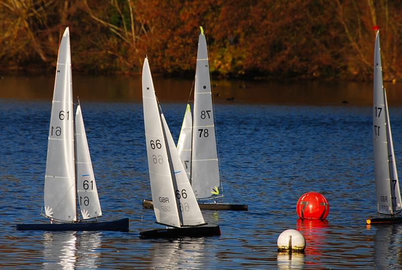 John Howell 78 leading the fleet at the windward mark during the 2018 Stan Cleal Trophy photo copyright John Male taken at Three Rivers Radio Yachting Club and featuring the Marblehead class