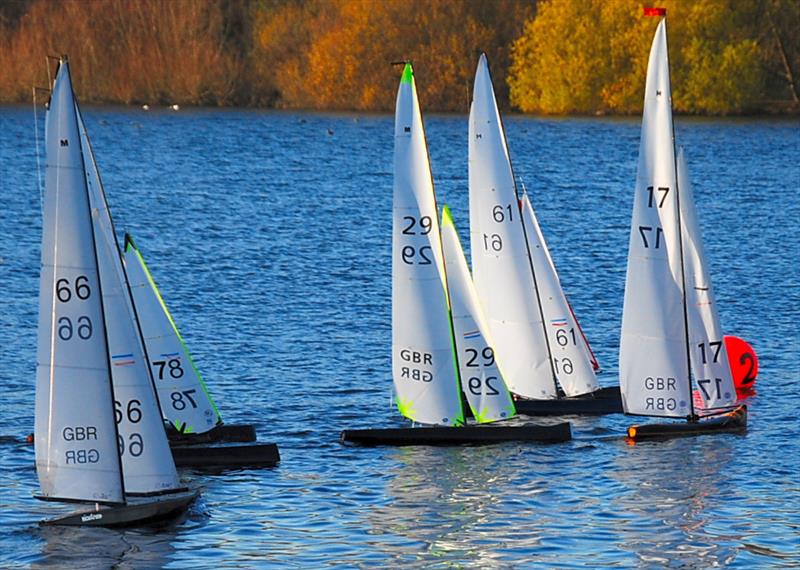 The two top boats 61 and 17 at the windward mark during the 2018 Stan Cleal Trophy photo copyright John Male taken at Three Rivers Radio Yachting Club and featuring the Marblehead class