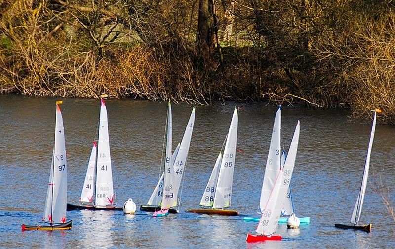 Tight racing also at the gate with Darin Ballington 98 leading during the 40th Mermaid Trophy  photo copyright Roger Stollery taken at Guildford Model Yacht Club and featuring the Marblehead class