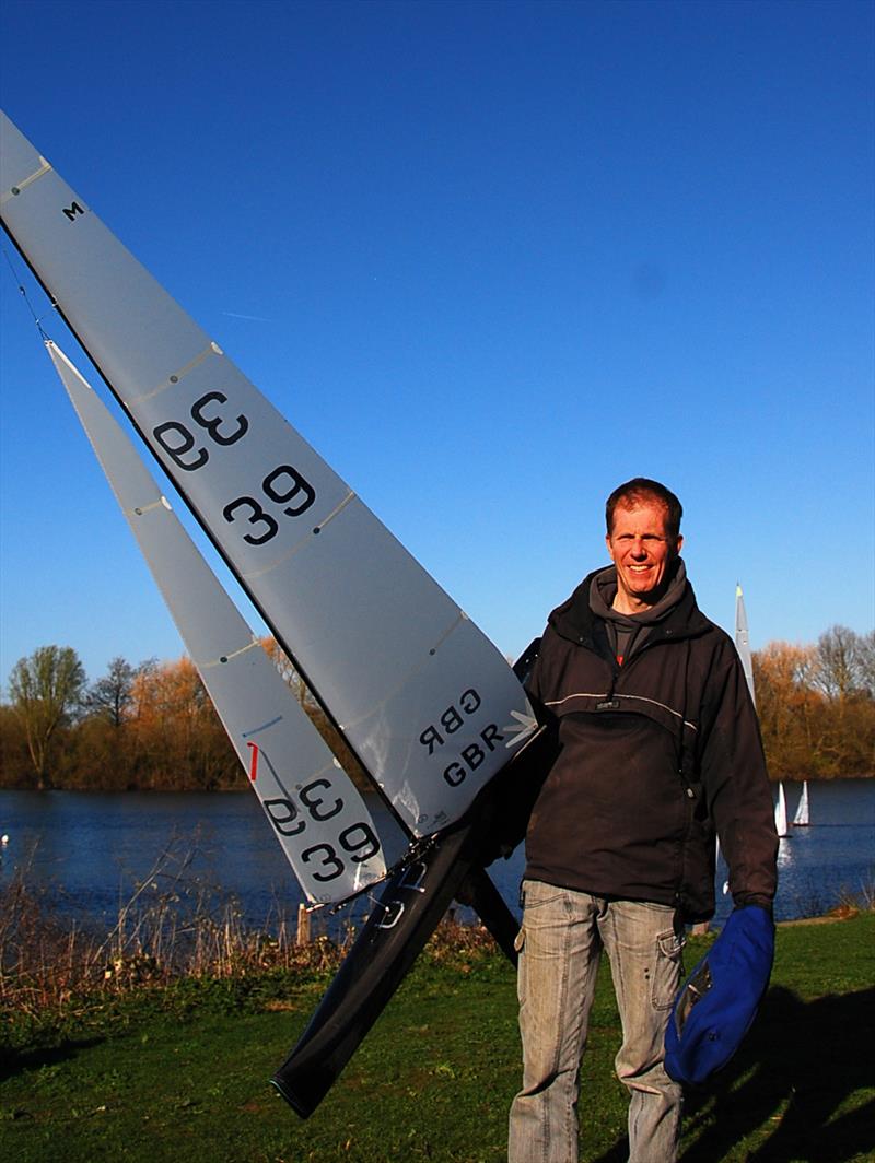 The winner, Peter Stollery and his UPFRONT during the 40th Mermaid Trophy  photo copyright Roger Stollery taken at Guildford Model Yacht Club and featuring the Marblehead class