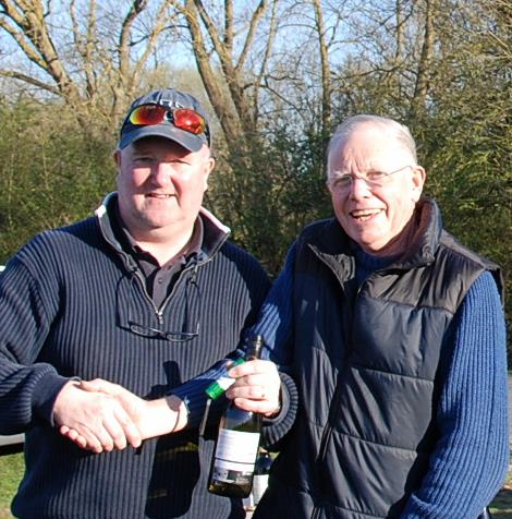 Runner-up Darin Ballington receiving his prize from RO Roger Stollery during the 40th Mermaid Trophy  photo copyright Roger Stollery taken at Guildford Model Yacht Club and featuring the Marblehead class