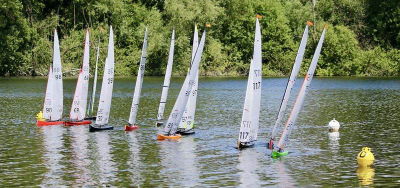 A keen start by the whole fleet at the Marblehead Mermaid Trophy photo copyright Gillian Pearson taken at Guildford Model Yacht Club and featuring the Marblehead class