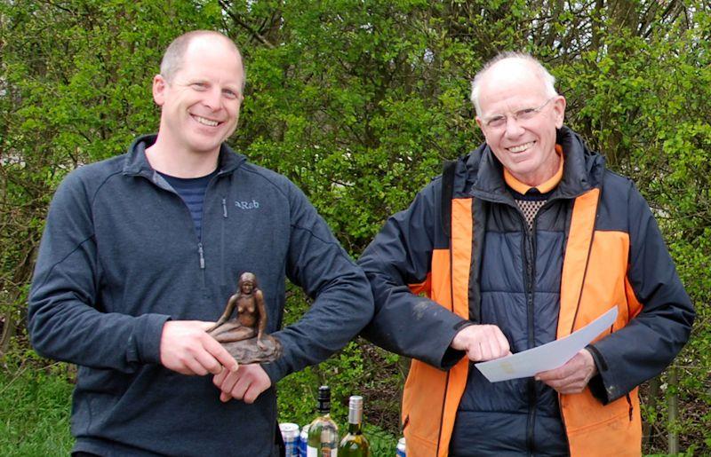 No handshakes between the winner, Colin Goodman, and RO Roger, just elbows - Marblehead Mermaid Trophy at Guildford - photo © Roger Stollery