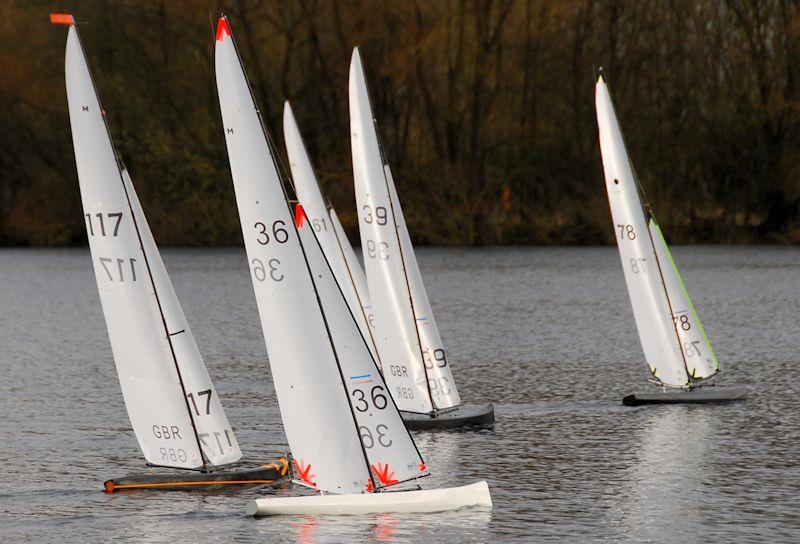 John Howell 78 makes the best start in Race in 11 and leads at the windward mark - Marblehead Mermaid Trophy at Guildford photo copyright Roger Stollery taken at Guildford Model Yacht Club and featuring the Marblehead class