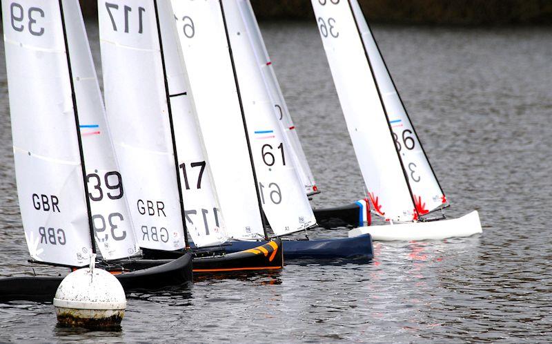 All the top boats at the start with David Adam 36 already in the lead - Marblehead Mermaid Trophy at Guildford photo copyright Roger Stollery taken at Guildford Model Yacht Club and featuring the Marblehead class