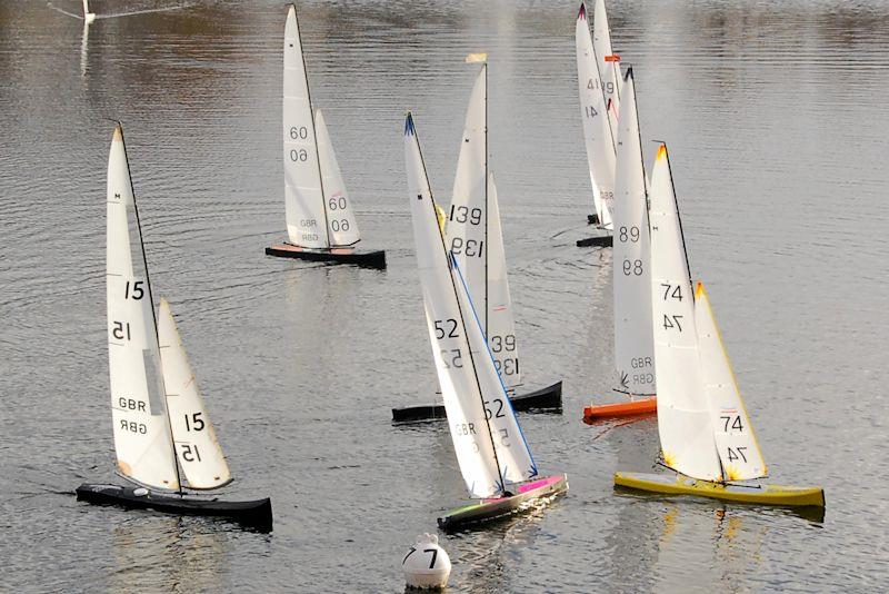 David Cole (74) gets the best start in the Marblehead Brass Monkey and GAMES 11 event at Abbey Meads Lake photo copyright GMYC taken at Guildford Model Yacht Club and featuring the Marblehead class