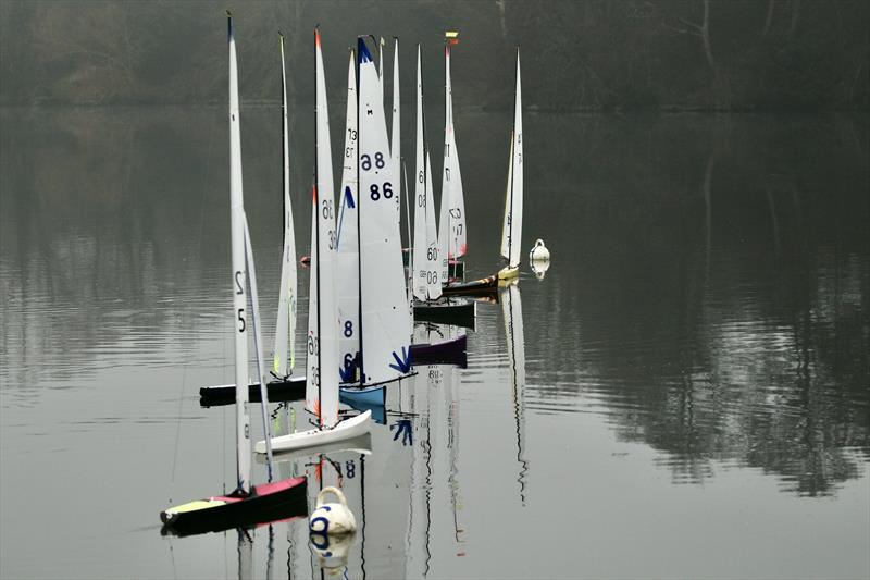 GAMES 1 Marblehead Open at Chipstead - at the start we all hoped that the breeze wouldn't fill in! photo copyright Gillian Pearson taken at Chipstead Sailing Club and featuring the Marblehead class