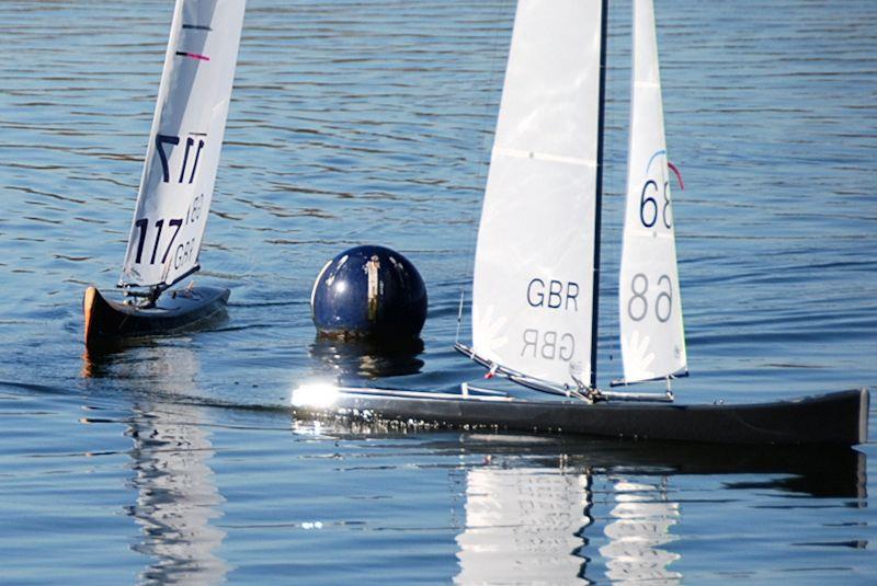 GAMES 2 Marblehead Open at Three Rivers - Austin 68 and Roger 117 having a good race at the final windward mark photo copyright John Male taken at Three Rivers Radio Yachting Club and featuring the Marblehead class