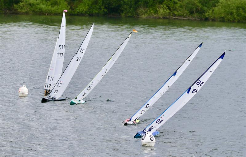 Chris Harris (21) makes the best start during the M&S District Marblehead Championship at Guildford photo copyright Gillian Pearson taken at Guildford Model Yacht Club and featuring the Marblehead class