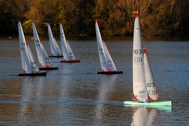 Barrie Martin 103 and Tom Rodger 46 leading the fleet - Stan Cleal Trophy contested at GAMES 12 Marblehead Open at Three Rivers photo copyright John Male taken at Three Rivers Radio Yachting Club and featuring the Marblehead class