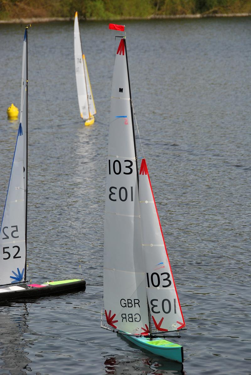 2024 Mermaid Trophy GAMES 4 at Guildford: Barrie's STARKERS (103) manoeuvring before the start photo copyright Celia Greetham taken at Guildford Model Yacht Club and featuring the Marblehead class