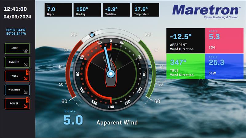 MConnect® weather screen photo copyright Maretron taken at  and featuring the  class