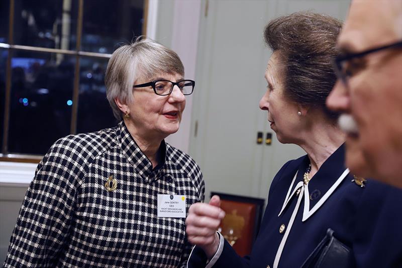 Jane Gentry chats with HRH The Princess Royal photo copyright YBDSA taken at  and featuring the Marine Industry class