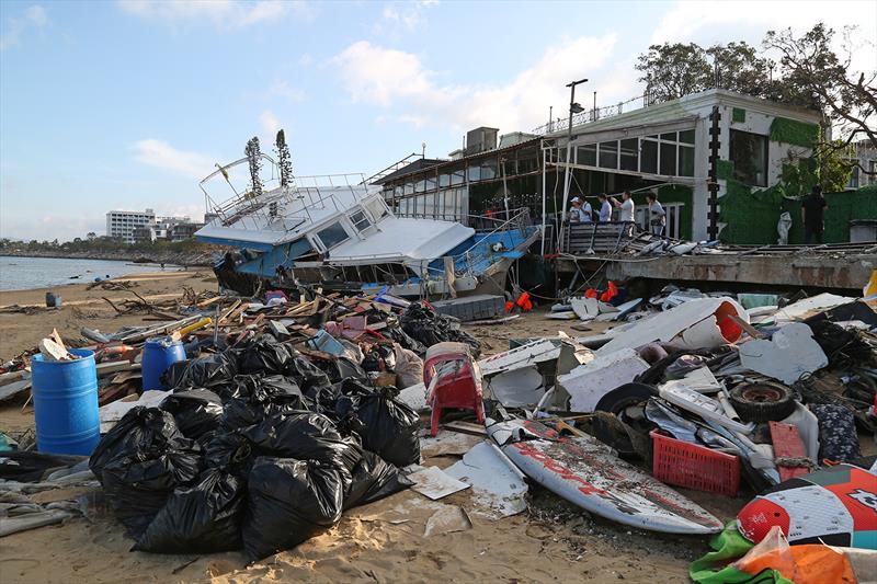 Different sorts of 'junk'. Aftermath of Typhoon Mangkhut, 16 September 2018 photo copyright Guy Nowell taken at  and featuring the Marine Industry class