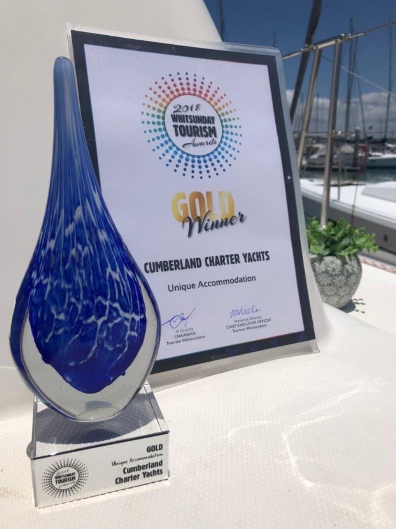 Gold accolade for Cumberland Charter Yachts at Tourism Awards photo copyright Cumberland Charter Yachts taken at  and featuring the Marine Industry class