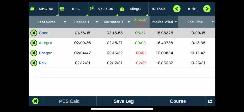 Screen shot of Multi-Rule PCS calculator app - photo © ORC Media