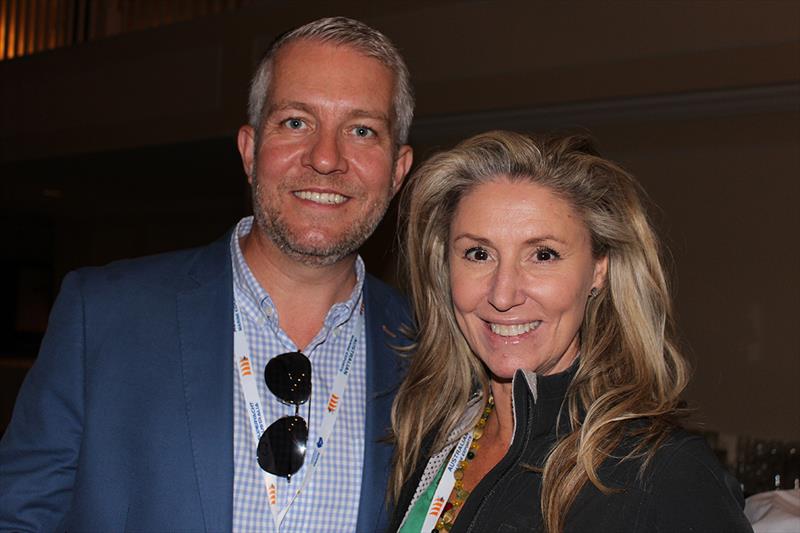 Chris Santon Burgess Australia and Hillary Buckman of Ocean Media - 2019 Asmex - Day 1 photo copyright Kylie Pike taken at  and featuring the Marine Industry class