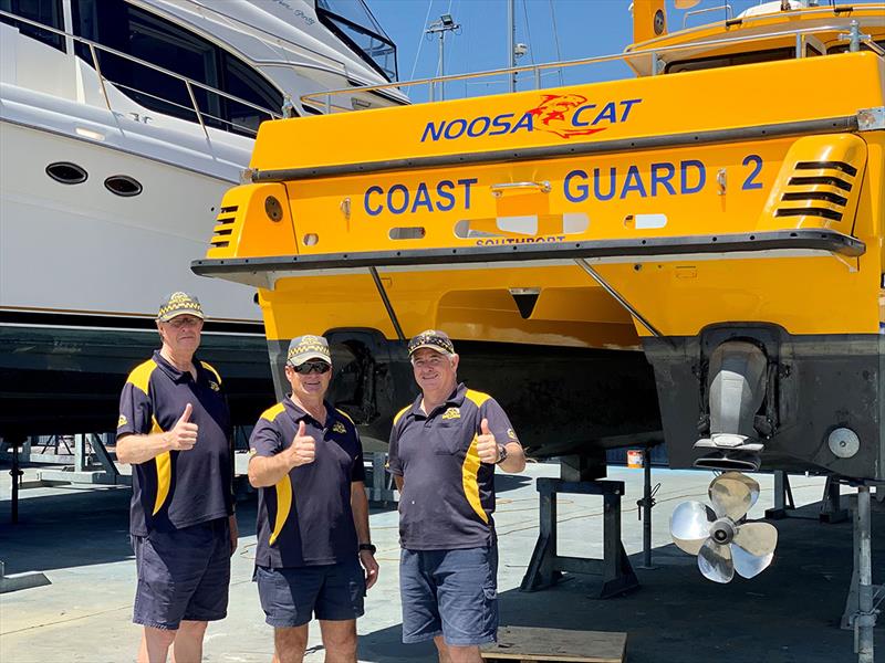 Craig Mills, Commander Mike Hoffman, Danny Nugent GC Coast Guard Southport photo copyright Jeni Bone taken at  and featuring the Marine Industry class