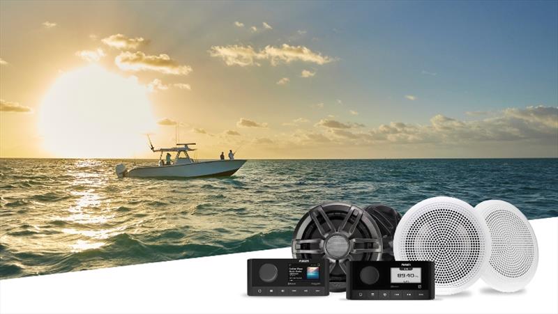 MS-RA60 marine stereo and EL Series speaker kit photo copyright Garmin taken at  and featuring the Marine Industry class