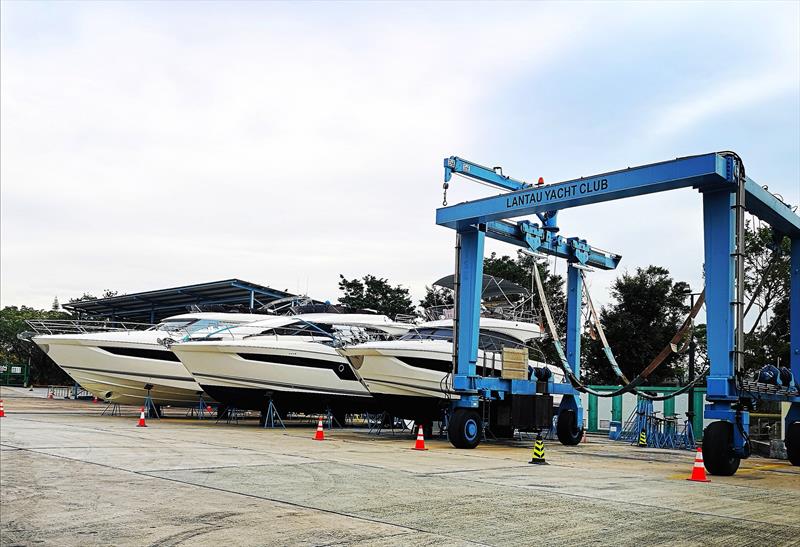 LYC Service Yard – travel lift for haul out service photo copyright Lantau Yacht Club taken at Lantau Yacht Club and featuring the Marine Industry class