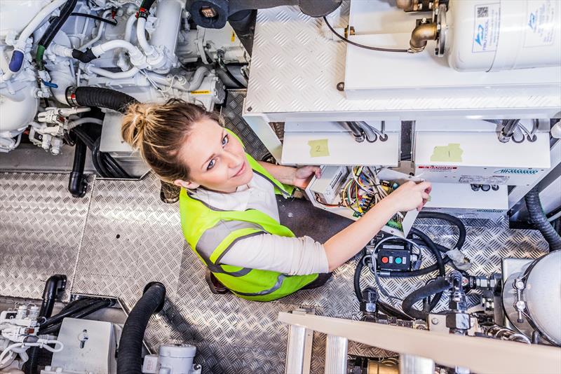 Olivia Richards-Smith, Apprentice Marine Engineer at Sunseeker - photo © Richard Tarr