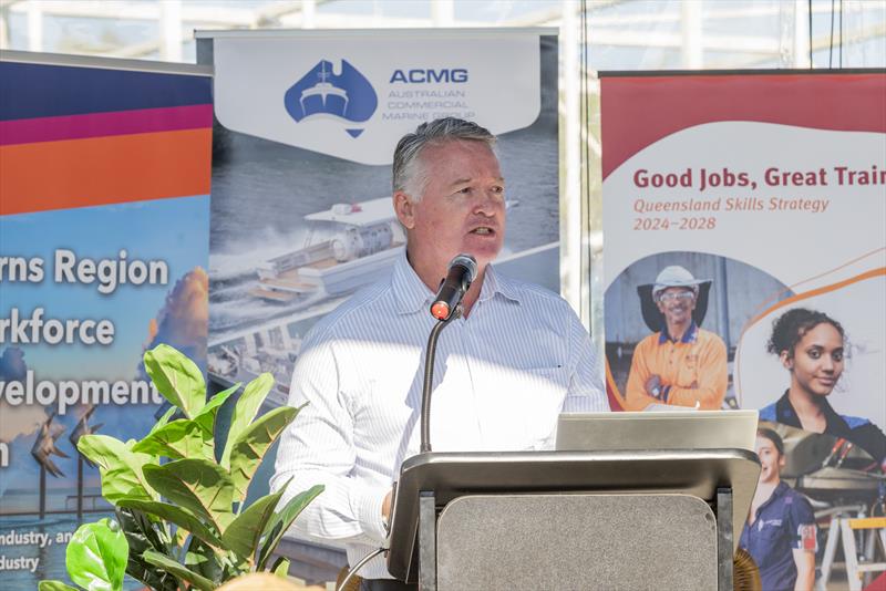 Minister Michael Healy opening the 2024 Cairns Maritime Jobs & Careers Expo - photo © AIMEX
