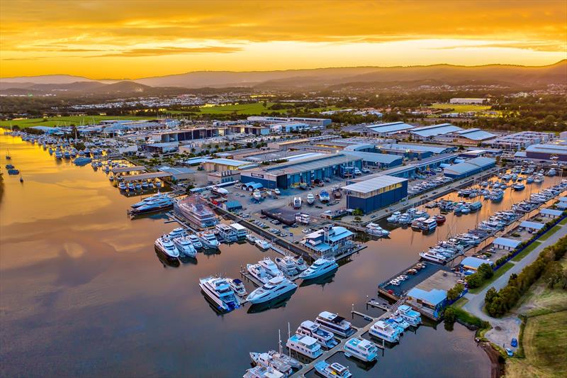 GCCM Sunset photo copyright Gold Coast City Marina & Shipyard taken at  and featuring the Marine Industry class