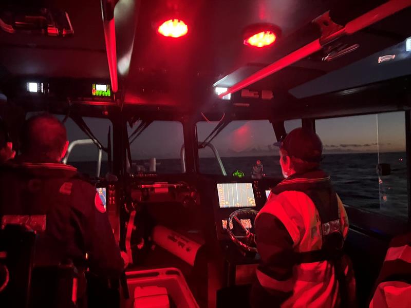 Newcastle 30 completes an evening rescue mission in August - photo © Marine Rescue NSW
