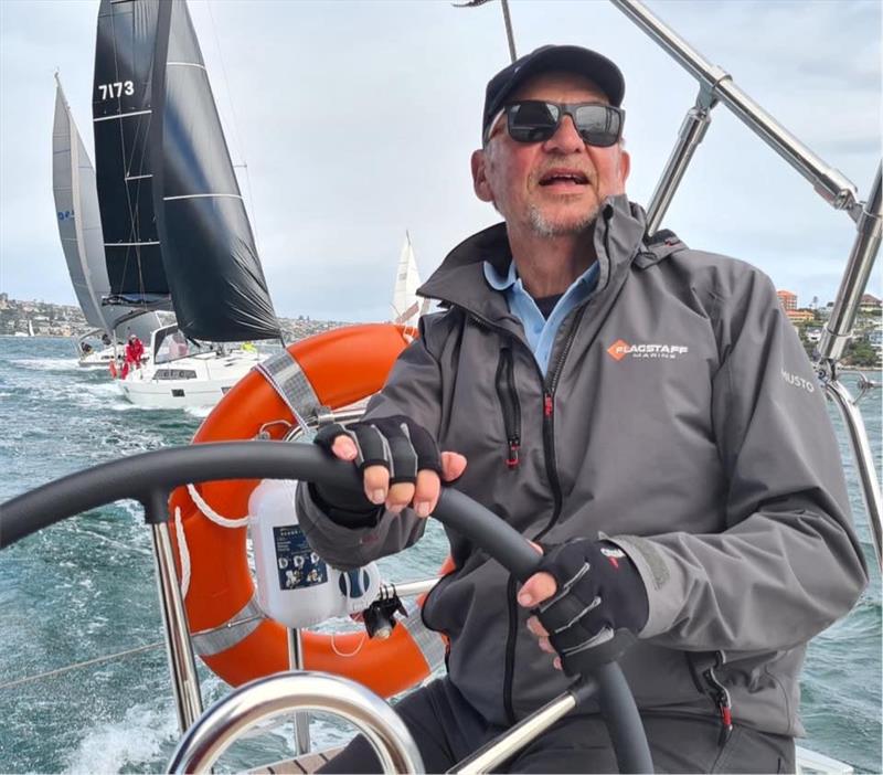Graham Raspass 'at the helm' photo copyright Flagstaff Marine taken at  and featuring the Marine Industry class
