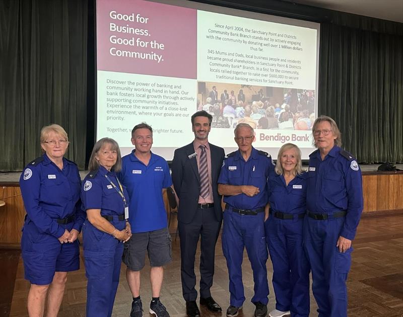 Marine Rescue Jervis Bay volunteers with James Marin - photo © Marine Rescue NSW