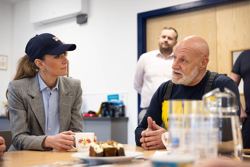 HRH The Princess of Wales talking with RNLI crewmember Steve King - photo © RNLI / Nathan Williams
