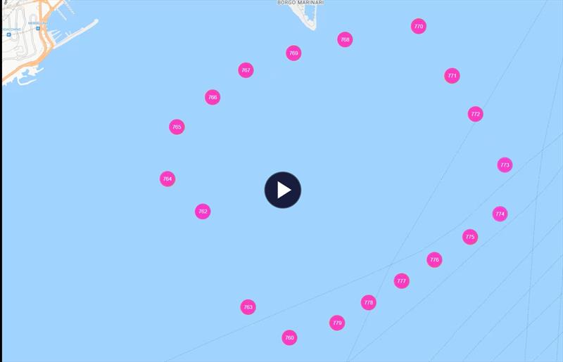 Watch 20 America's Cup MarkSetBots reposition over four hours, without a mark boat or a single anchor to pull! - photo © MarkSetBot