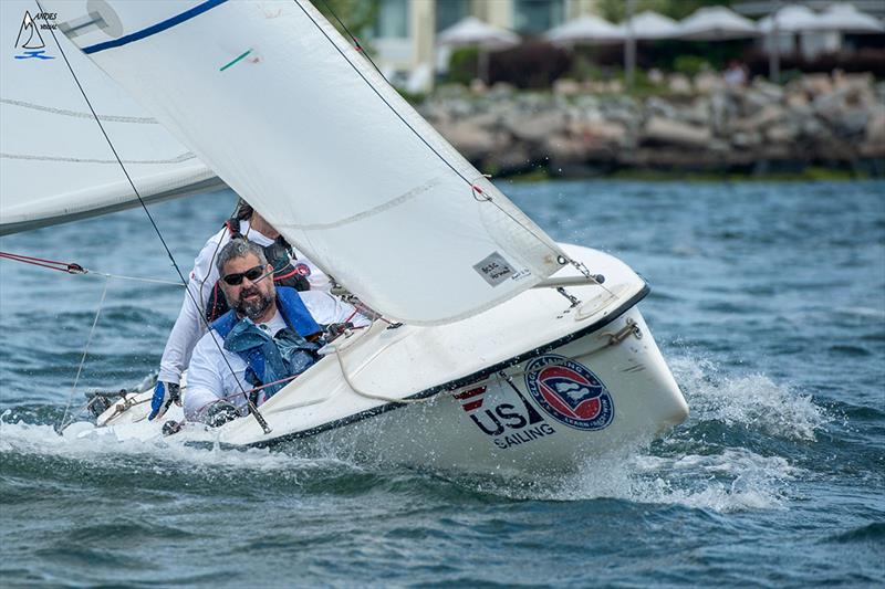 Carwile LeRoy helming the Martin 16 at the 20th Anniversary C. Thomas Clagett, Jr. Memorial Clinic and Regatta photo copyright Clagett Sailing - Andes Visual taken at  and featuring the Martin 16 class