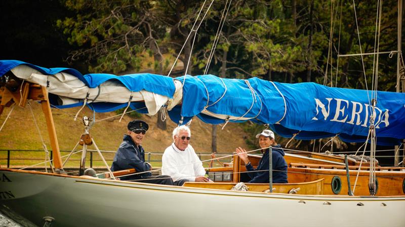 Sir James Hardy watching the 2014 Hardy Cup event on Sydney Harbour photo copyright Raoul de Ferranti taken at Royal Sydney Yacht Squadron and featuring the Match Racing class