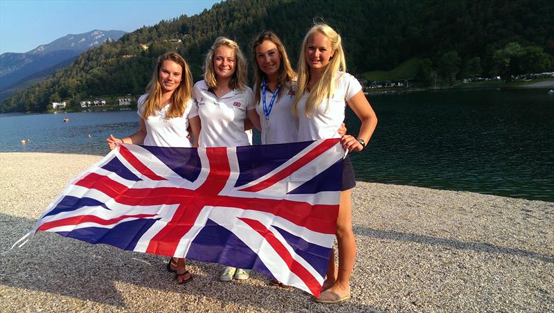 GBR girls bring home the Gold at the FISU World University Match Racing Championships 2014 photo copyright Fabio Franceschi / Red Cross taken at Vela Lago di Ledro and featuring the Match Racing class