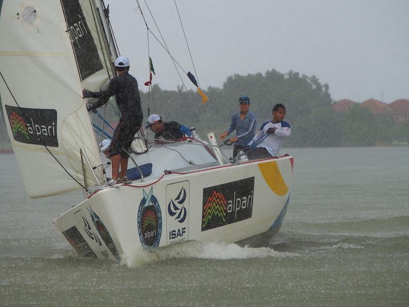 Nurul Elia Anuar (ReMix Team) had a good outing on day 2 of the Liga Layar Malaysia 2014 Pulau Duyong match racing photo copyright Norzuhaira Ruhanie taken at  and featuring the Match Racing class