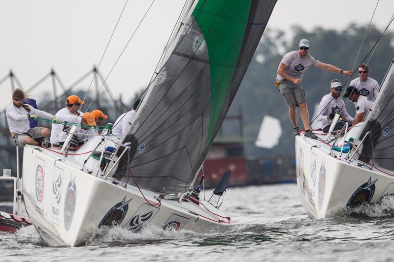 Eric Monnin vs Ian Williams in the Semi Finals on day 4 of the Monsoon Cup - photo © Robert Hajduk / AWMRT