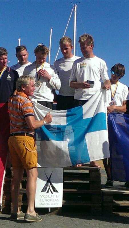 Team Ronnberg win the EUROSAF Match Racing, European Youth Championship photo copyright Nelson Mattreux taken at Club Nautique de Versoix and featuring the Match Racing class