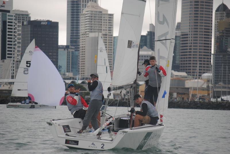 Nespresso Youth International Match Racing Regatta day 2 photo copyright Georgia Witt taken at Royal New Zealand Yacht Squadron and featuring the Match Racing class