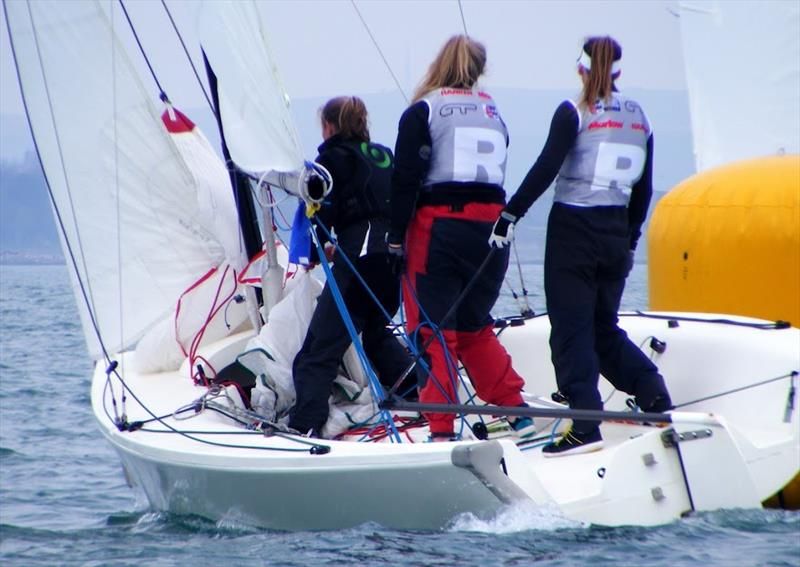 Swansea All-Women team during the BUCS Match Racing Championship 2018 photo copyright Nigel Vick taken at Weymouth & Portland Sailing Academy and featuring the Match Racing class