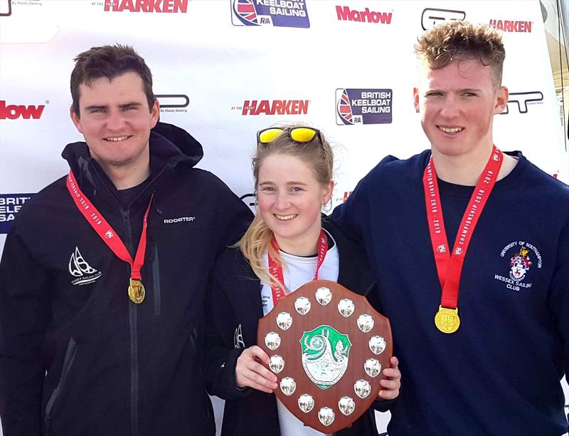 Student Match Racing Championship 2019 - Southampton Team: Matt Whitfield, Morgan Dibb & Will Birch-Tomlinson photo copyright Nigel Vick taken at Weymouth & Portland Sailing Academy and featuring the Match Racing class