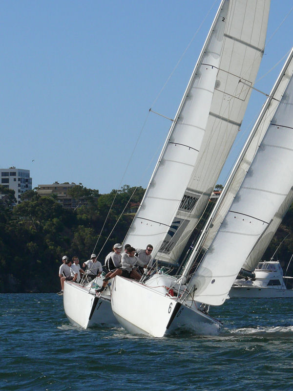 William Tiller beats Phil Robertson in the final of the Warren Jones International Youth Regatta trophy photo copyright John Roberson taken at Royal Perth Yacht Club and featuring the Match Racing class