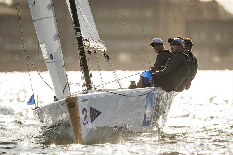 Gilmour looking for that elusive puff of breeze during the Australian Match Racing Championship - photo © Brett Hemming / www.sailpix.com.au