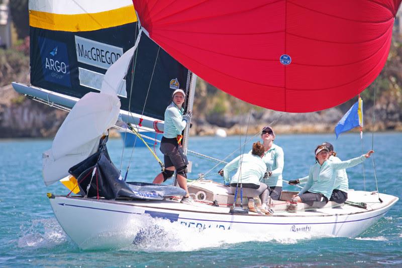 Skipper Lucy MacGregor and crew posted a 5-3 record on the first day of the Argo Group Gold Cup and sits in fourth place overall photo copyright Charles Anderson / RBYC taken at Royal Bermuda Yacht Club and featuring the Match Racing class
