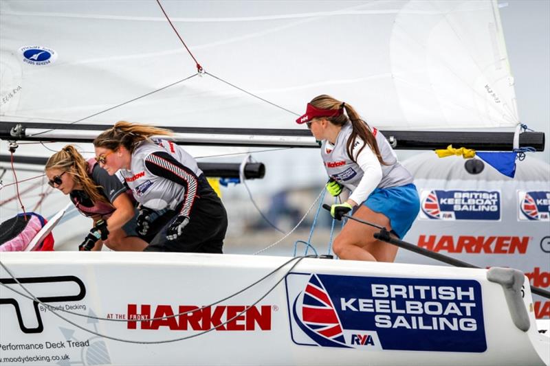Action from the 2018 Harken Youth Match Racing Championships photo copyright Paul Wyeth taken at Weymouth & Portland Sailing Academy and featuring the Match Racing class