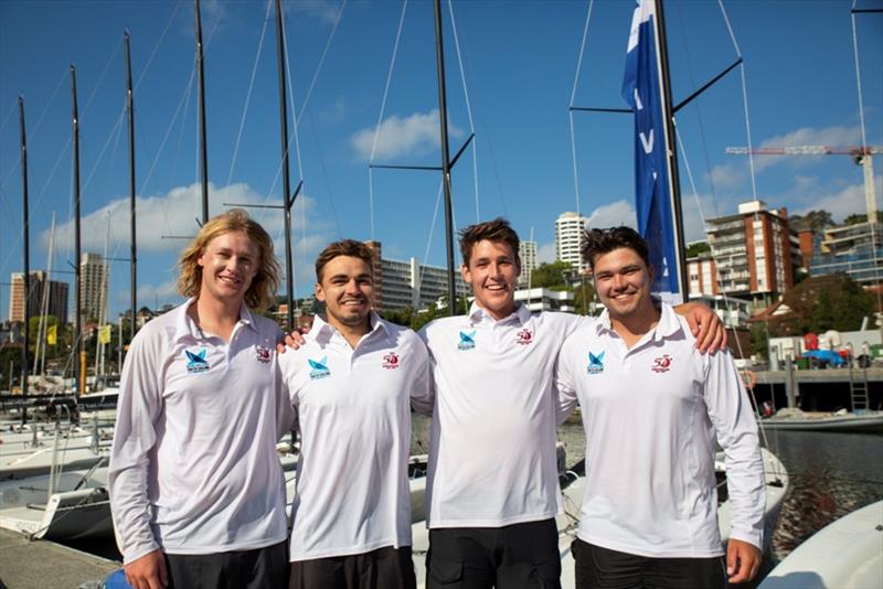 Australian Match Racing Champions for Charlie Gundy, Ryan Wilmot, Harry Hall and skipper James Hodgson representing the Mooloolaba Yacht Club photo copyright Hamish Hardy (CYCA Media Team) taken at Cruising Yacht Club of Australia and featuring the Match Racing class