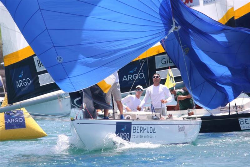 Italy's Ettore Botticini (second from right) returns for his second Argo Group Gold Cup as the reigning Youth Match Racing World Champion photo copyright Charles Anderson taken at Royal Bermuda Yacht Club and featuring the Match Racing class