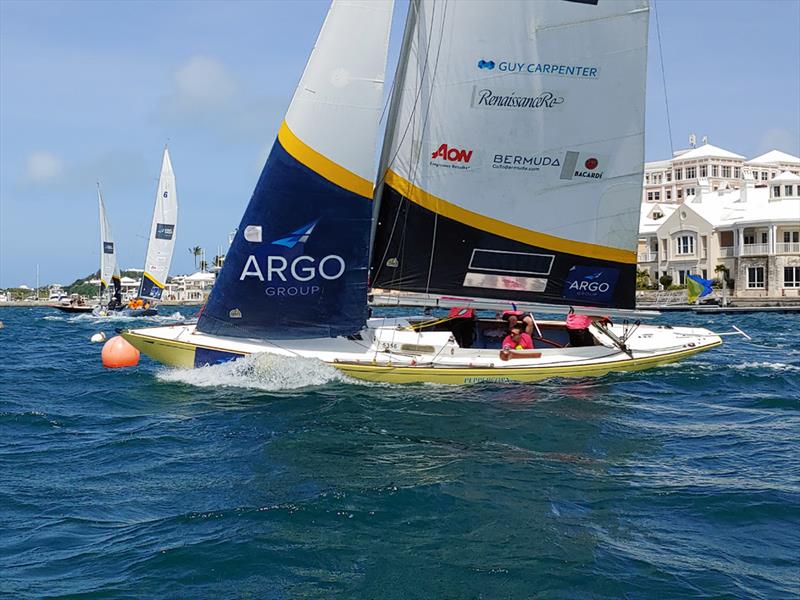Pauline Courtois (at helm) of France is racing the Argo Group Gold Cup for the first time as the Women's World No. 1-ranked match race skipper photo copyright Argo Group Gold Cup taken at Royal Bermuda Yacht Club and featuring the Match Racing class