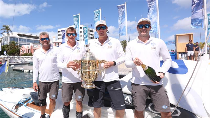 The Team GAC Pindar crew (from left) Gerry Mitchell, Richard Sydenham, skipper Ian Williams and Tom Powrie, winners of the 69th Argo Group Gold Cup photo copyright Charles Anderson taken at Royal Bermuda Yacht Club and featuring the Match Racing class